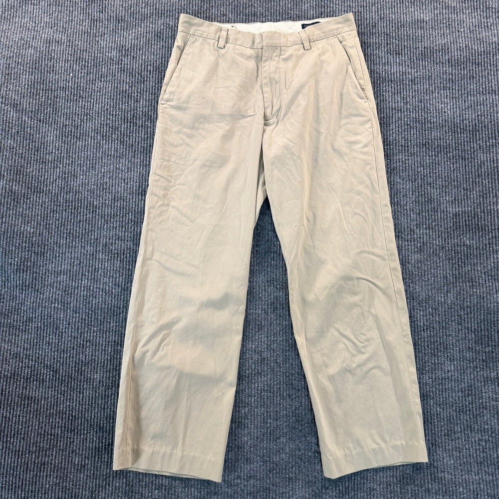 Banana Republic Mens Dawson Chino Pants 33/30 Tan Solid Cotton Flat Front